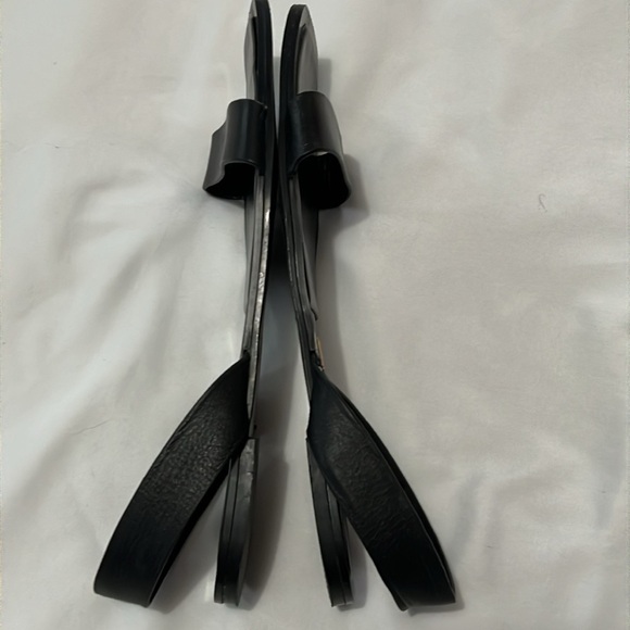 Zara Square Toe Slingback Black Sandals - Picture 3 of 5